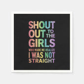 Roep naar de meisjes Gay Pride Rainbow Flag LGBT Servet (Voorkant)