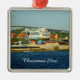 Roep op Curacao Dated Metalen Ornament
