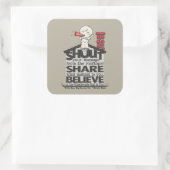 Roep van de daken vierkante sticker (Tas)