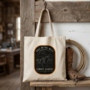 Roep van het Westen Cowboy Land Vintage Ontwerp Tote Bag