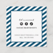 ROEPENDE KAART vierkante rand modern marineblauw w Vierkante Visitekaartje (Achterkant)