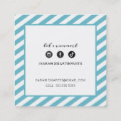 ROEPENDE KAART vierkante rand modern turquoise bla Vierkante Visitekaartje (Achterkant)