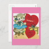  Roepende Valentijn van Kat Feestdagenkaart (Voorkant / Achterkant)