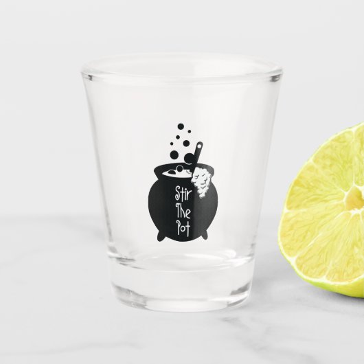 Roer de pot (witch Pot) Shot Glas (Voorkant)