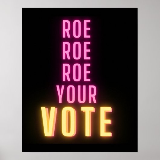 Roer uw stem roze neon poster (Voorkant)