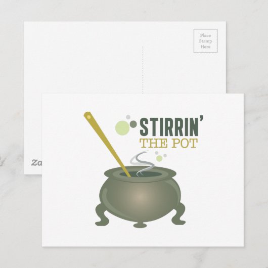 Roeren van de pot briefkaart (Voorkant / Achterkant)