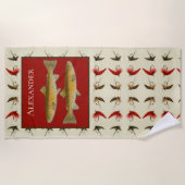 Roest Aangepaste Fly Fishing Flies Forel Rustiek Strandlaken (Voorkant)