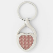 Roest Bloem Blad Patroon | Terracotta Botanisch Sleutelhanger (Voorkant)