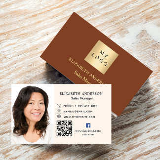 Roest bruin beige logo foto Qr code social media Visitekaartje