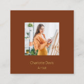 Roest bruin foto QR code Vierkante Visitekaartje (Voorkant)