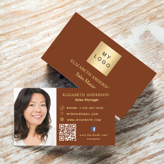 Roest bruin logo foto Qr code social media Visitekaartje