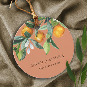 Roest Elegante Citroen Sinaasappel Botanische Boho Bedankjes Labels