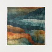 Roest en Blauwgroen Wandkleed (Voorkant (horizontaal))