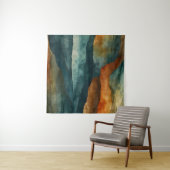 Roest en Blauwgroen Wandkleed (In situ)