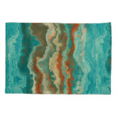 Roest en Turquoise Abstract Kussensloop (Achterkant)