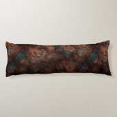 Roest en Turquoise Stone Abstract Lichaamskussen (Achterkant)