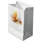 Roest geel herfst Herfst landschap geruite bruilof Medium Cadeauzakje (Voorkant Gekanteld)