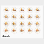 Roest geel herfst Herfst landschap geruite bruilof Ronde Sticker (Vel)