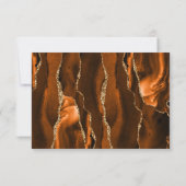Roest Goud Agate Maaltijd Opties Donkere Huwelijks RSVP Kaartje (Achterkant)
