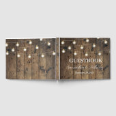 Roest Hout String lichten Script Bruiloft Gastenboek (Volledig)