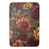 Roest kleur  bloemenprint badmat (Voorkant Verticaal)