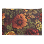 Roest kleur  bloemenprint kussensloop (Achterkant)