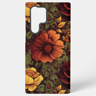 Roest kleur bloemenprint samsung galaxy hoesje