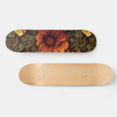 Roest kleur bloemenprint skateboard (Horizontaal)