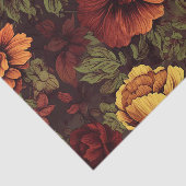 Roest kleur bloemenprint tissuepapier (Detail)