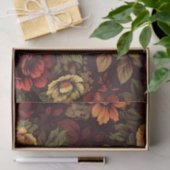 Roest kleur bloemenprint tissuepapier (Geschenk)