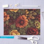 Roest kleur bloemenprint tissuepapier (Craft)