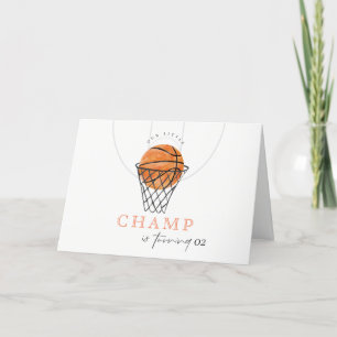 Roest Onze Kleine Kampioen Basketbal Verjaardag El Bedankkaart