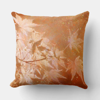 Roest Oranje Herfstbladeren En Gouden Accenten Kussen