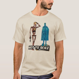 Roest Rood Droid en Doorschijnende Geklede Figuur T-shirt