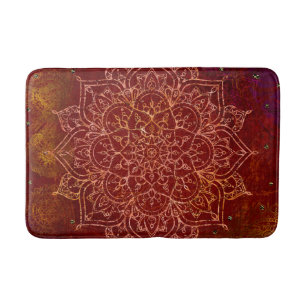 Roest Rood Mandala Goud Glam Modern Chic Badmat