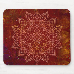 Roest Rood Mandala Goud Glam Moderne Chique Muismat