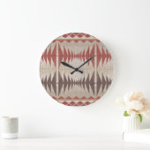 Roest Rood Taupe Beige Donkerbruin Tribal Art Grote Klok (Huis)