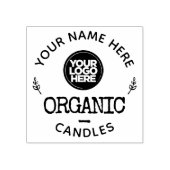 Roestachtige Logo, organische kaarsen Jam Product Rubberstempel (Afrduk)