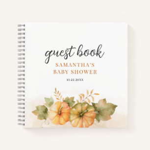 Roestblaadjes Pompoen Baby Shower Gastboek Notitieboek
