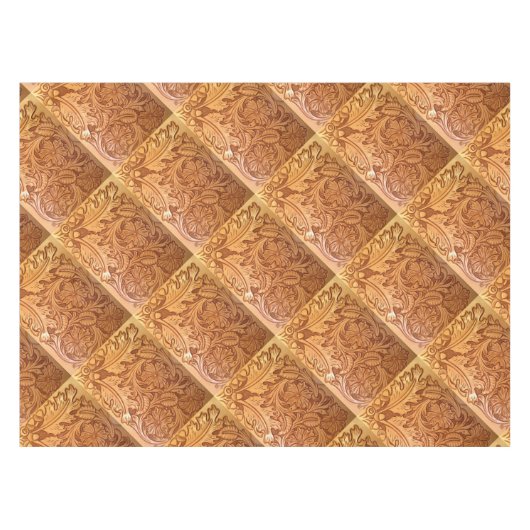 Roestbruin western landschapsleer tafelkleed (Voorkant (Horizontaal))