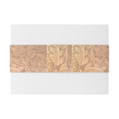 Roestbruin western landschapsleer uitnodigingen wikkel (Achterkant Voorbeeld)