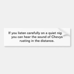 Roestende kazen op afstand - bumpersticker