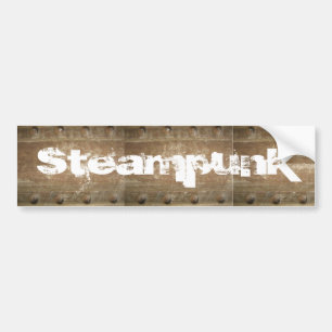 Roestig bekrast metaal, Steampunk Bumpersticker