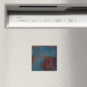 Roestig Blauw Patroon Achtergrond Magneet (Insitu (Vaatwasser))