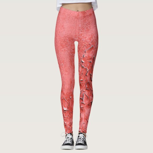  roestig ijzer muur textuur leggings (Voorkant)