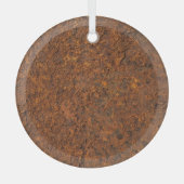 Roestig metaal: getextureerde ijzeresthetiek. glas ornament (Voorkant)