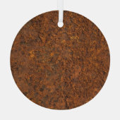 Roestig metaal: getextureerde ijzeresthetiek. glas ornament (Achterkant)