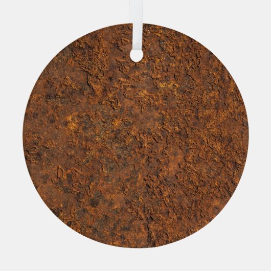 Roestig metaal: getextureerde ijzeresthetiek. glas ornament (Achterkant)