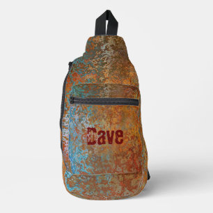 Roestig, Oxydaatgroen, Grunge Steampunk Persoonlij Sling Bag