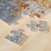 Roestig zink: grunge textuur achtergrond. legpuzzel (Zijkant)